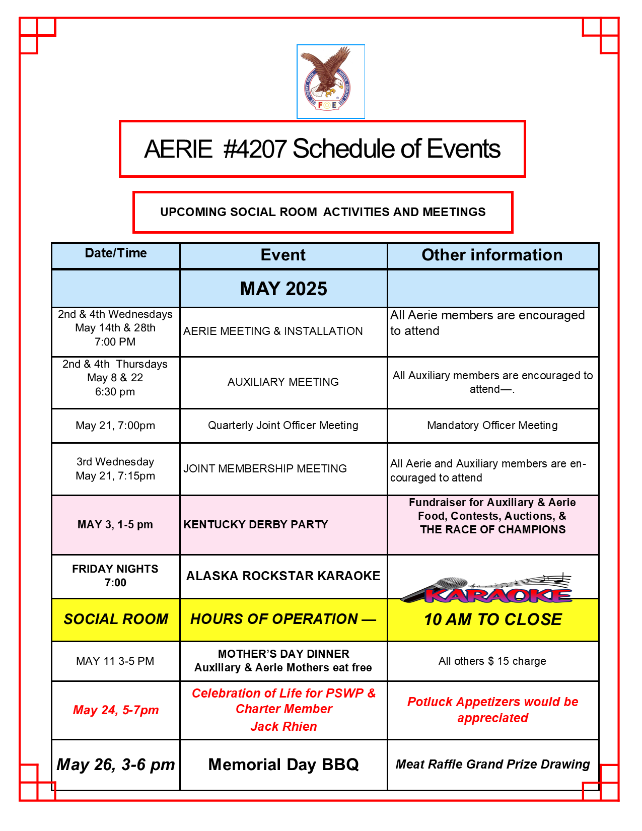 2025 May Calendar